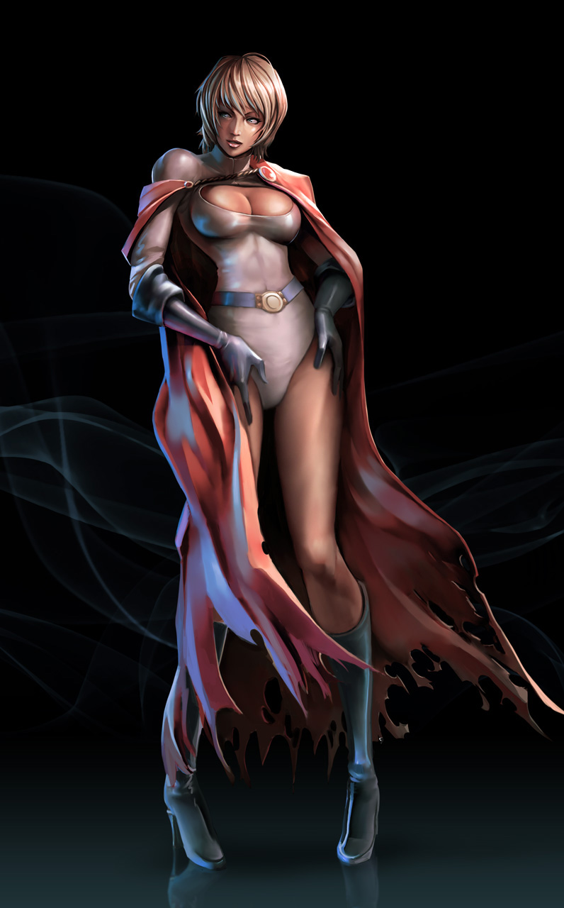1girl, belt, blonde_hair, blue_eyes, boots, breasts, cleavage, cleavage_cutout