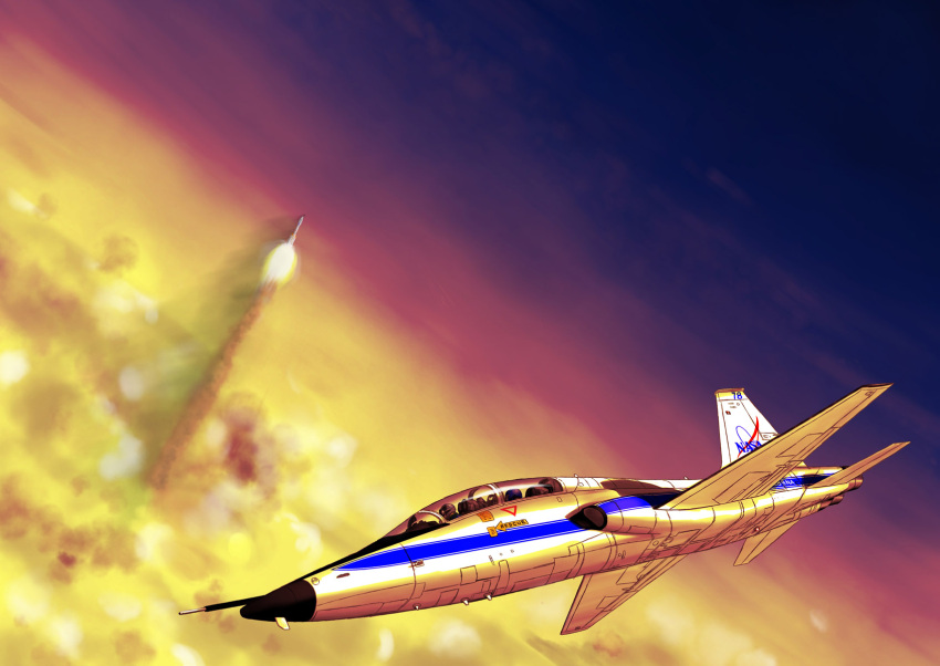 2boys, airplane, arrow, clouds, dji_emini_rokku_(spitfiremk5), flying, helmet, highres