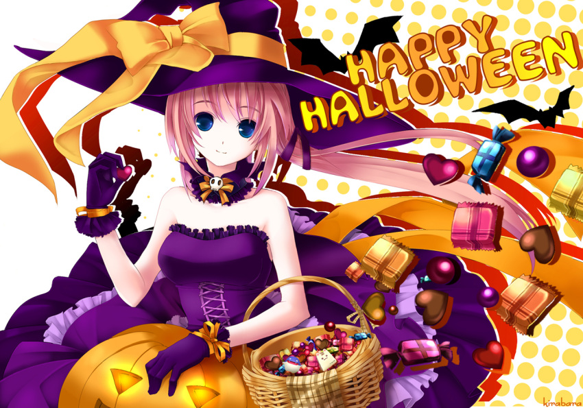 basket, bat, blue_eyes, bow, candy, dress, erika, frills