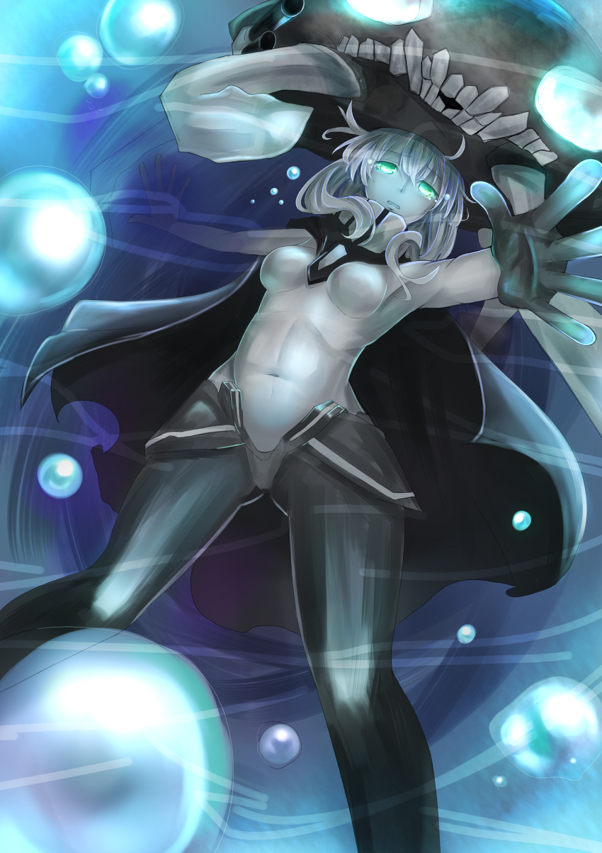 1girl, absurdres, bodysuit, bubble, cape, cure_slum, gloves, green_eyes