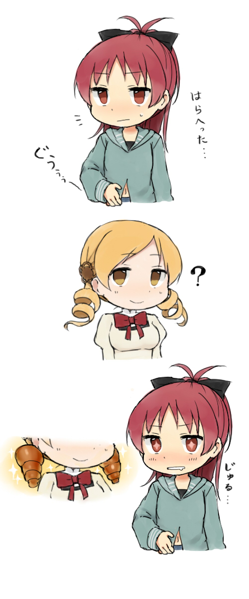 +_+, 2girls, ?, blonde_hair, blush, chibi, comic, drill_hair