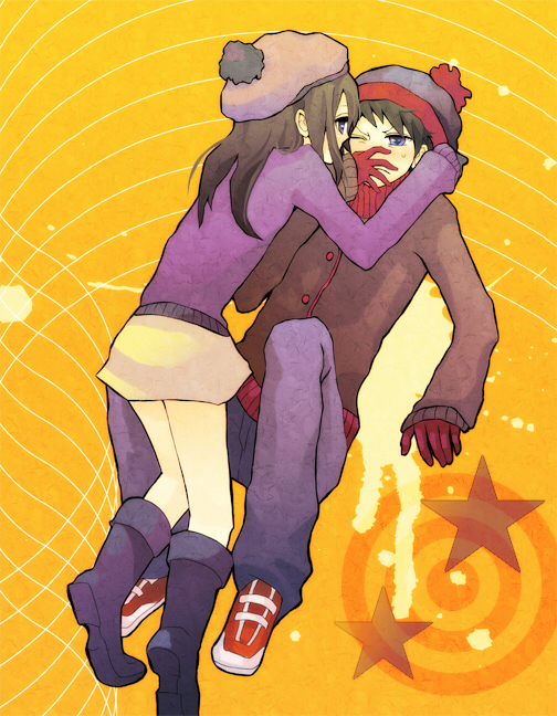black_hair, blue_eyes, gloves, hat, jacket, kyo722, long_hair, south_park