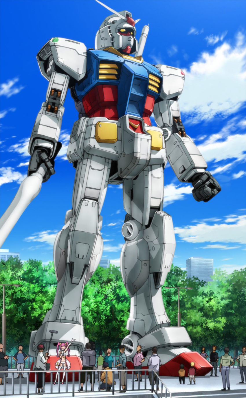 absurdres, clouds, gundam, gundam_build_fighters, highres, kirara_(gundam_bf), mobile_suit, rx-78-2