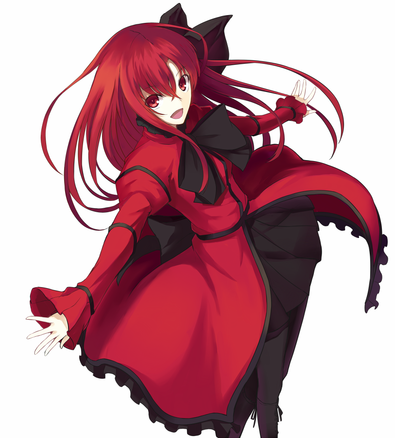 1girl, black_legwear, boots, bow, cross-laced_footwear, dress, hair_bow, hair_ribbon