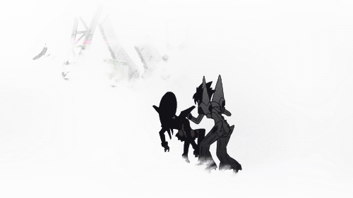 2girls, animated, animated_gif, battle, hair_grab, hair_pull, hakama, japanese_clothes
