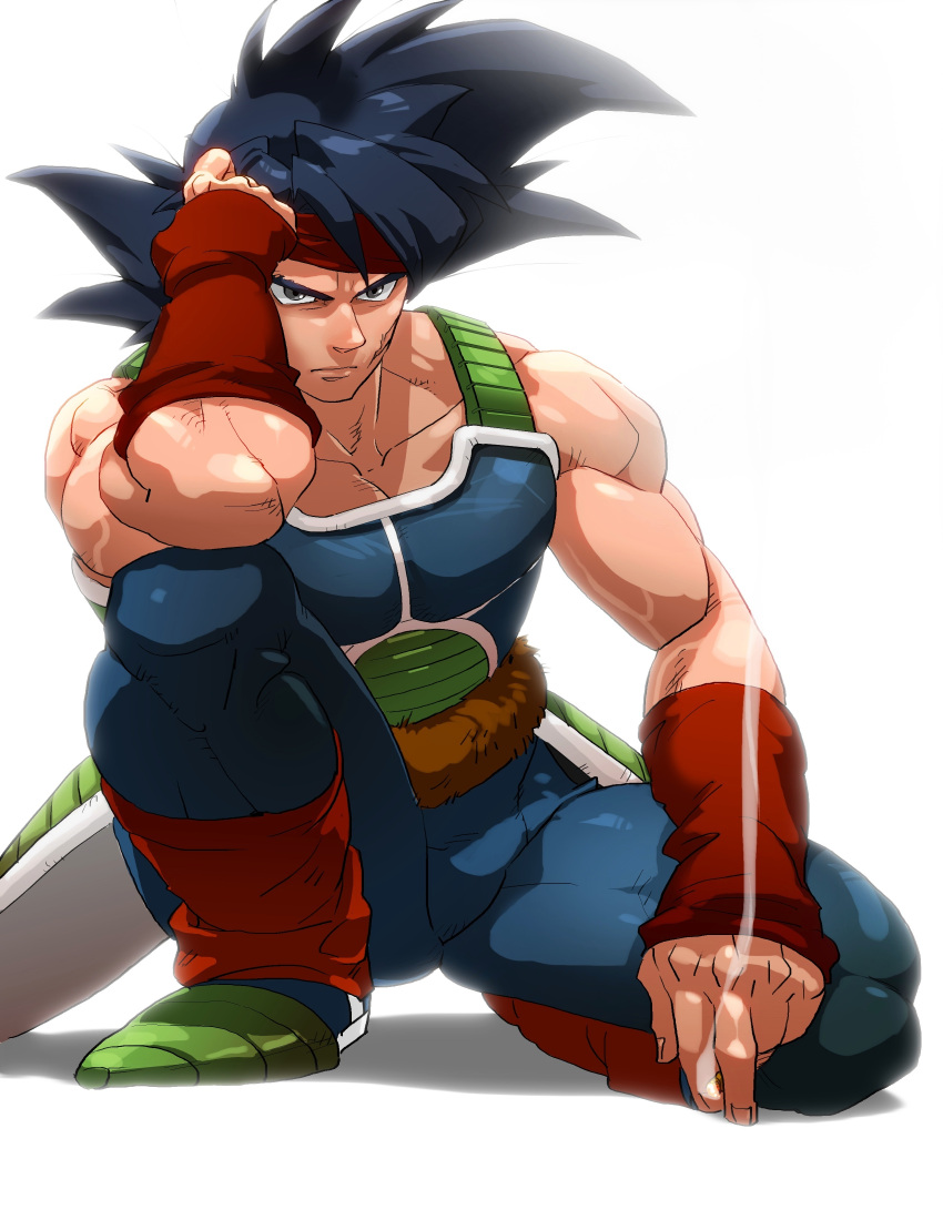1boy, absurdres, arm_warmers, armor, bardock, black_eyes, black_hair, cigarette