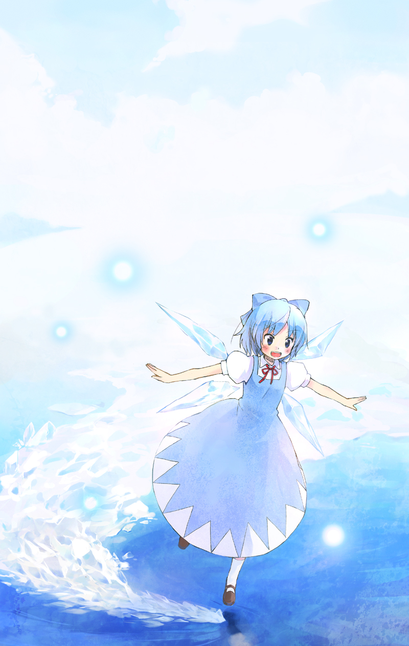 cirno, highres, ice, nonaka_yuu, solo, touhou, water