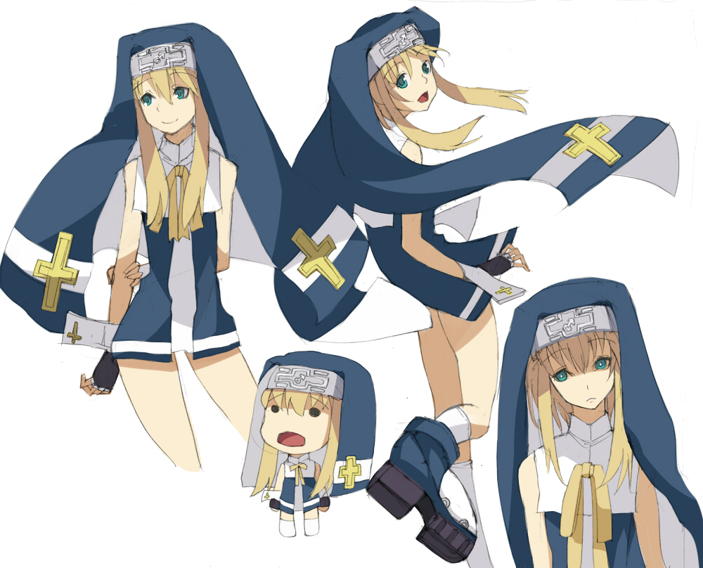 bad_id, blonde_hair, boots, bridget, bridget_(guilty_gear), chibi, crossdressing, domu