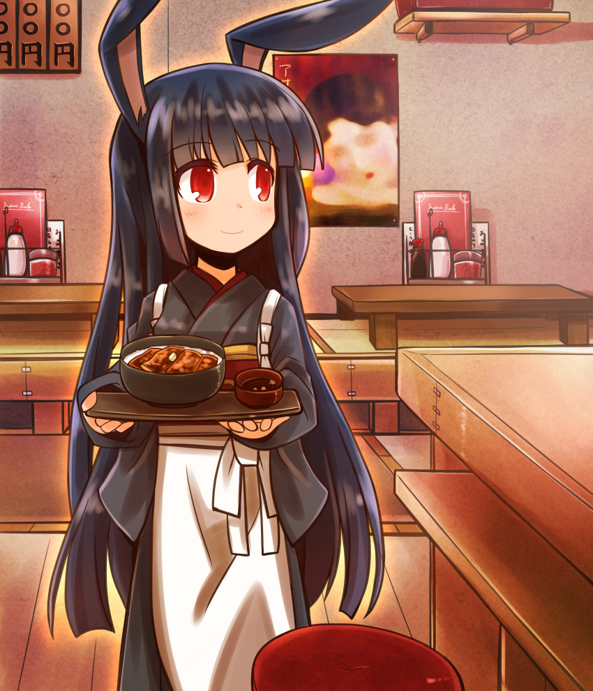1girl, absurdres, animal_ears, black_hair, blush, highres, long_hair, original