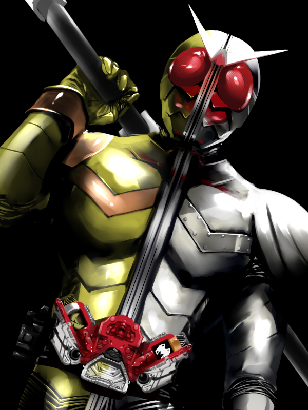 antenna, belt, denki_(pixiv), doku_gorira, kamen_rider, kamen_rider_double, kamen_rider_w