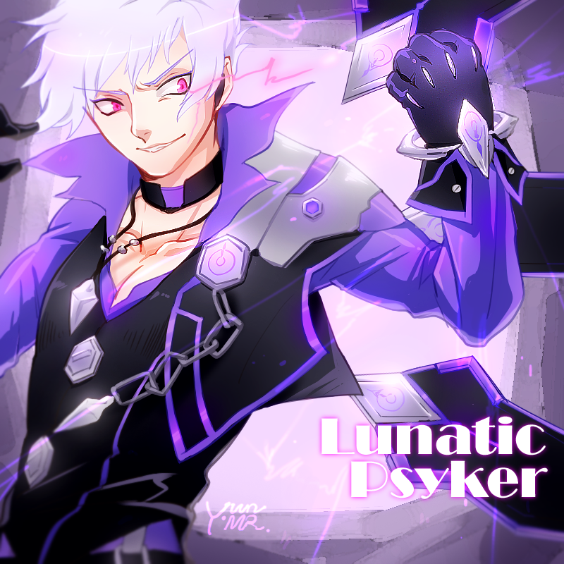 1boy, add_(elsword), chain, choker, elsword, energy, gloves, grin