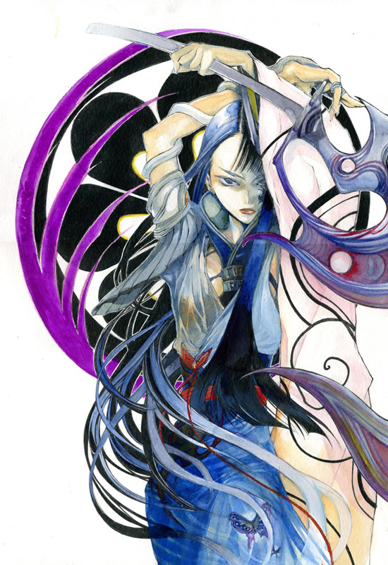 .hack//, .hack//cell, blue_hair, long_hair, midori_(.hack//), mutsuki_akira