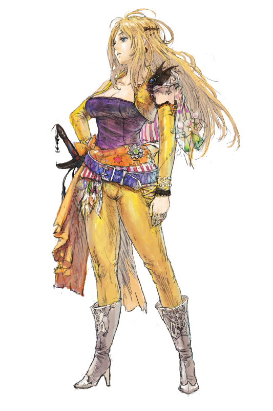 1girl, belt, blonde_hair, celes_chere, detached_sleeves, feathers, final_fantasy, final_fantasy_vi