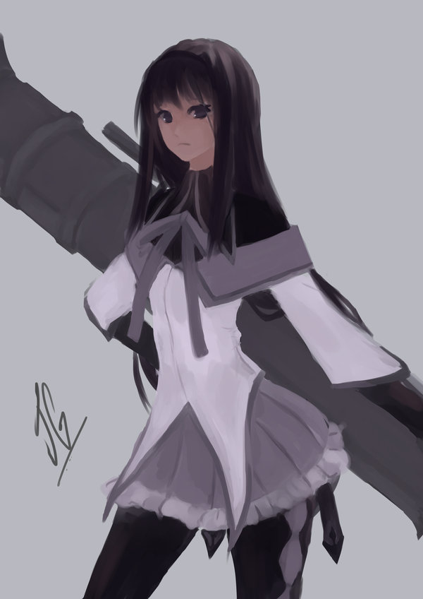 black_hair, hairband, homura_akemi, long_hair, magical_girl, mahou_shoujo_madoka_magica, purple_eyes