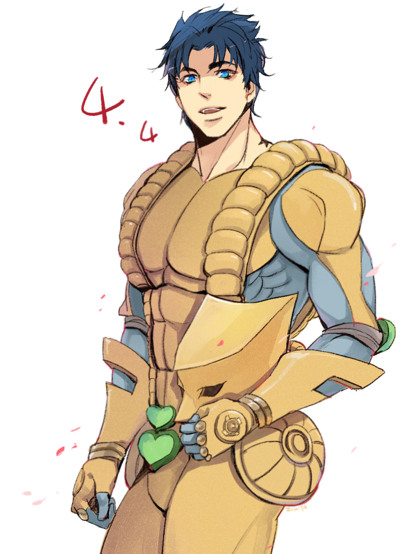 1boy, blue_eyes, blue_hair, catsizuru, cosplay, helmet, joestar_birthmark, jojo_no_kimyou_na_bouken