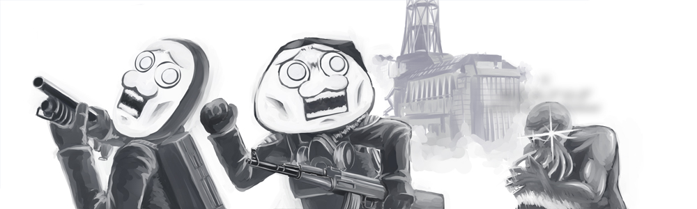 2ch, akm, assault_rifle, bloodsucker, chernobyl_npp, gun, kusaba, monochrome, rifle, shotgun, stalker_(game), weapon, yaranaio, yaruo