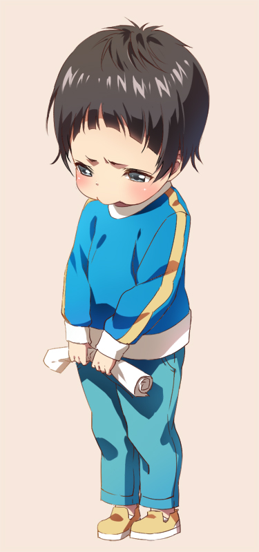 1boy, black_hair, blue_eyes, child, echo-echo, male, nagi_no_asukara, paper