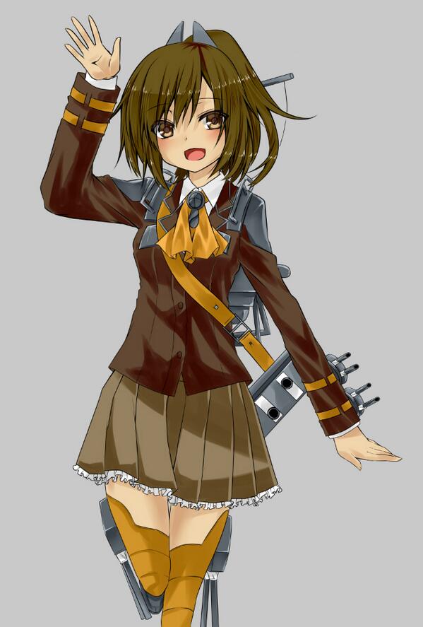 1girl, alternate_costume, i-401_(kantai_collection), kantai_collection, kumano_(kantai_collection), kumano_(kantai_collection)_(cosplay), open_mouth, short_hair