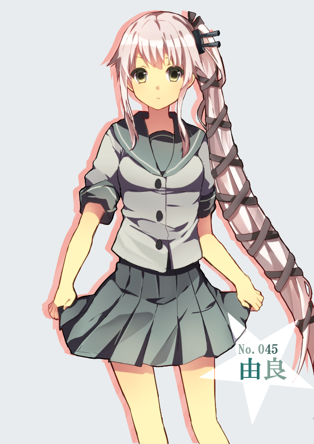 1girl, hair_ornament, hair_ribbon, kantai_collection, long_hair, personification, ponytail, ribbon