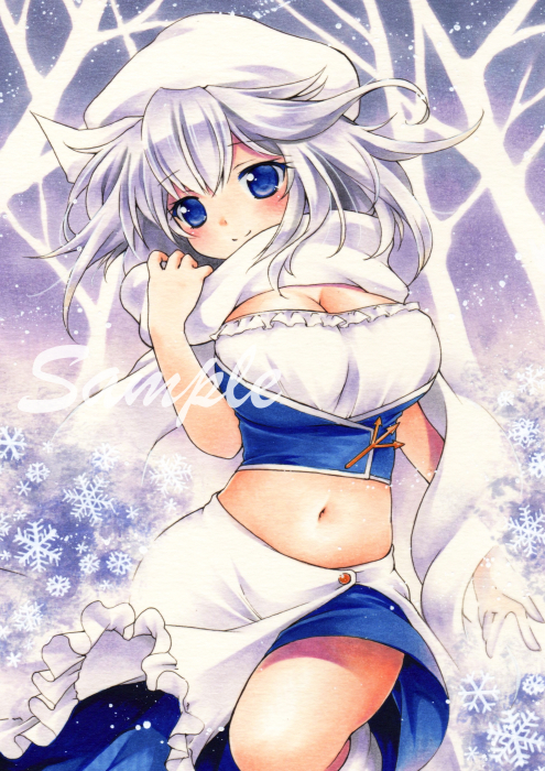 1girl, blue_eyes, blush, bow, breasts, funnyfunny, hat, hat_bow