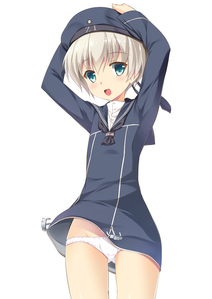 1girl, anchor, aqua_eyes, blonde_hair, hands_on_headwear, hat, holding, kantai_collection