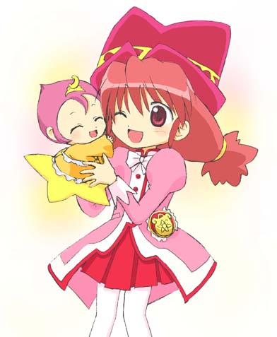 2girls, closed_eyes, fine, fushigiboshi_no_futago_hime, hat, houjou_rui, lowres, milky_(fushigiboshi_no_futago_hime)