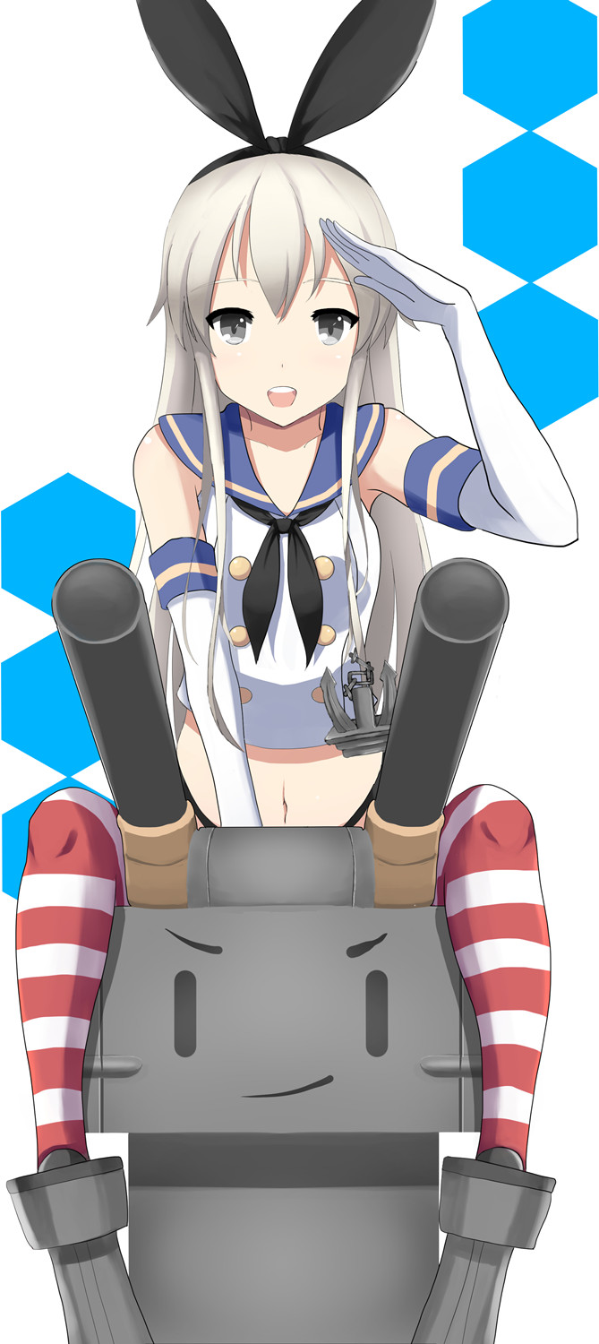 >:), 1girl, :d, anchor_hair_ornament, black_eyes, blonde_hair, elbow_gloves, gloves