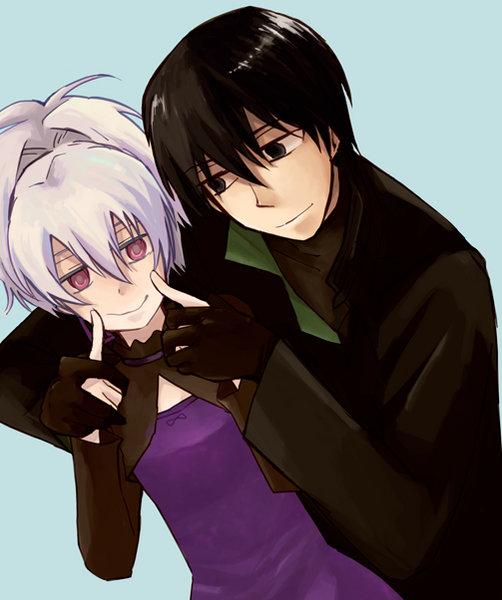 black_hair, couple, darker_than_black, dress, hei, long_hair, na_ma, ponytail