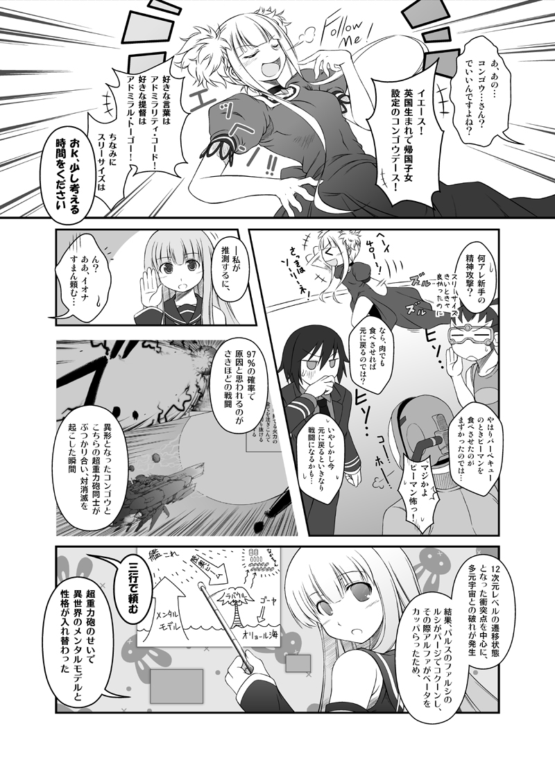 2girls, 3boys, :<, aoki_hagane_no_arpeggio, capera, chihaya_gunzou, comic, crossover