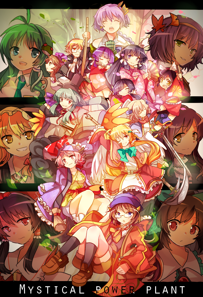 6+girls, ahoge, angel_wings, aragami_no_kusuko, ascot, black_hair, black_legwear, blazer