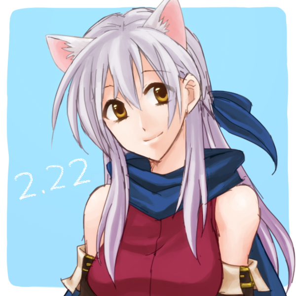1girl, animal_ears, bare_shoulders, breasts, cat_ears, elbow_gloves, fire_emblem, fire_emblem:_akatsuki_no_megami