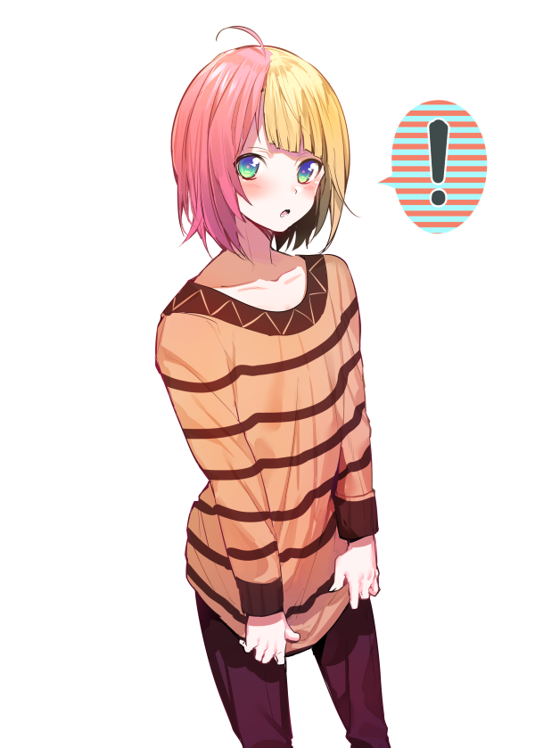!, 1boy, ahoge, androgynous, blonde_hair, blush, erubo, looking_at_viewer