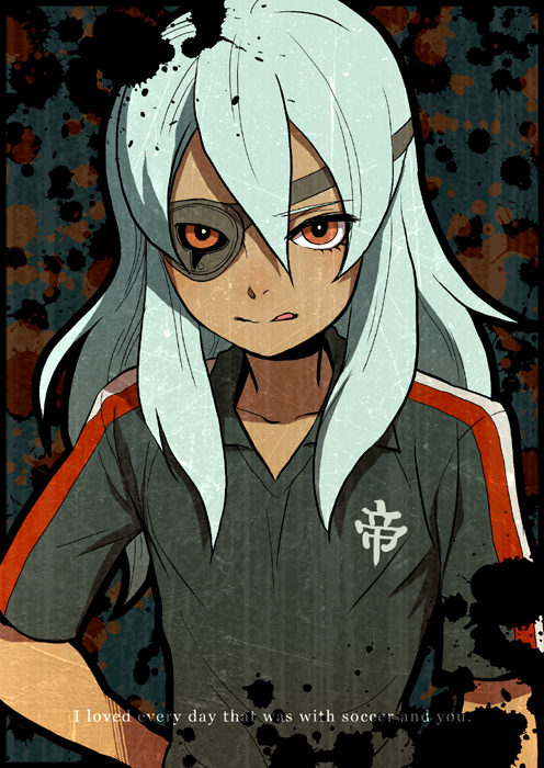 1boy, blue_hair, dogdogdog, eyepatch, inazuma_eleven, inazuma_eleven_(series), long_hair, male