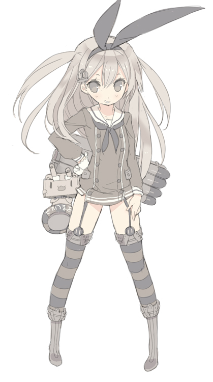 1girl, amatsukaze_(kantai_collection), anchor, black_legwear, blade_(galaxist), boots, garter_straps, grey_eyes