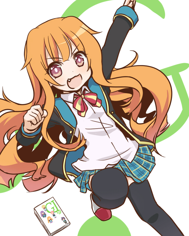 >:3, >:d, 1girl, :3, :d, amatsuka_mao, comic_book, fang