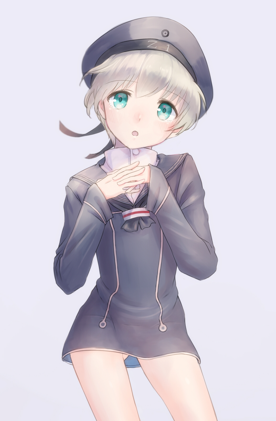 1girl, :o, beret, blue_eyes, hands_clasped, hat, highres, kantai_collection