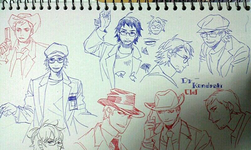 2boys, alto_clef, assa, butterfly, character_name, cigarette, facial_hair, glasses