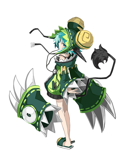 1girl, aqua_eyes, aqua_hair, fegor, harada_takehito, hat, jacket, looking_back