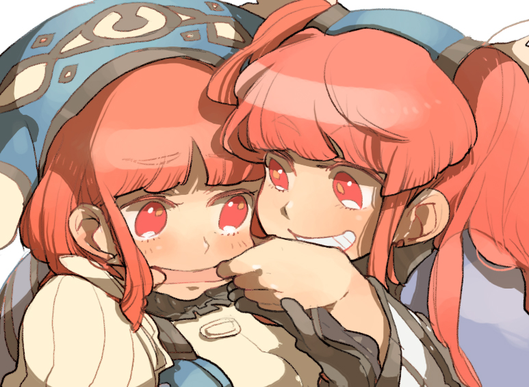 bad_id, dewprism, face, fingersmile, grin, maruco, maya_(dewprism), mint_(dewprism)