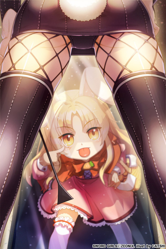2girls, animal_ears, basket, blonde_hair, bunny_tail, cannelle, capelet, carrot