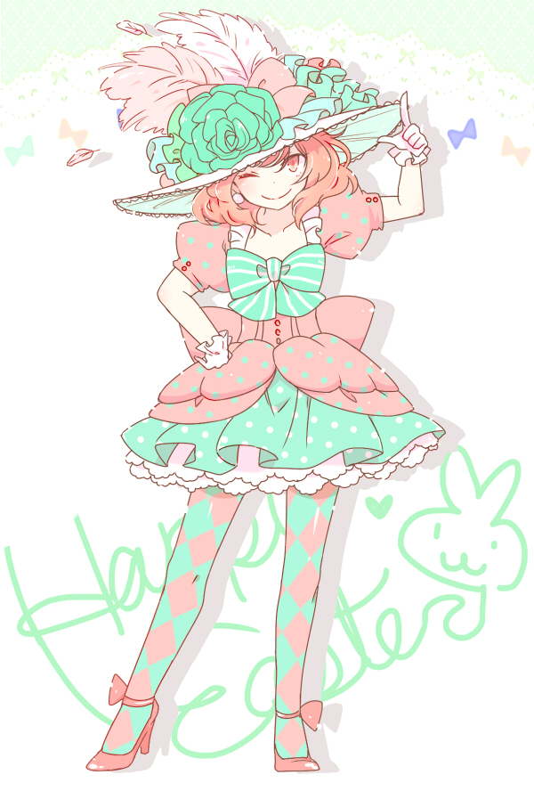 1girl, b_(kana0816), bow, cosplay, disney, dress, easter_wonderland, feathers