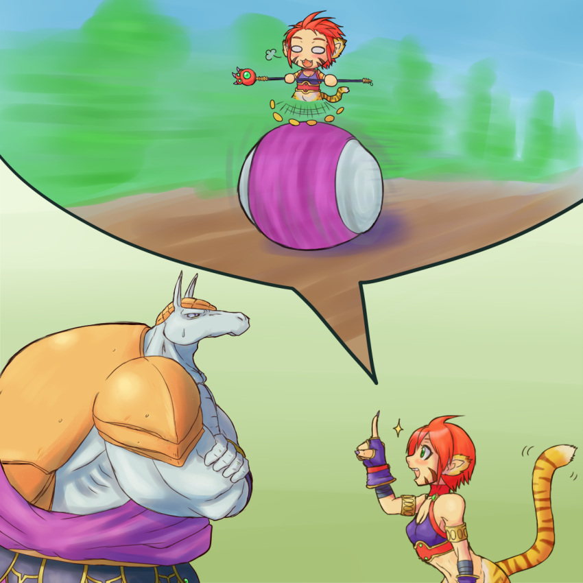 1girl, animal_ears, breasts, breath_of_fire, breath_of_fire_ii, cat_ears, facial_mark, green_eyes