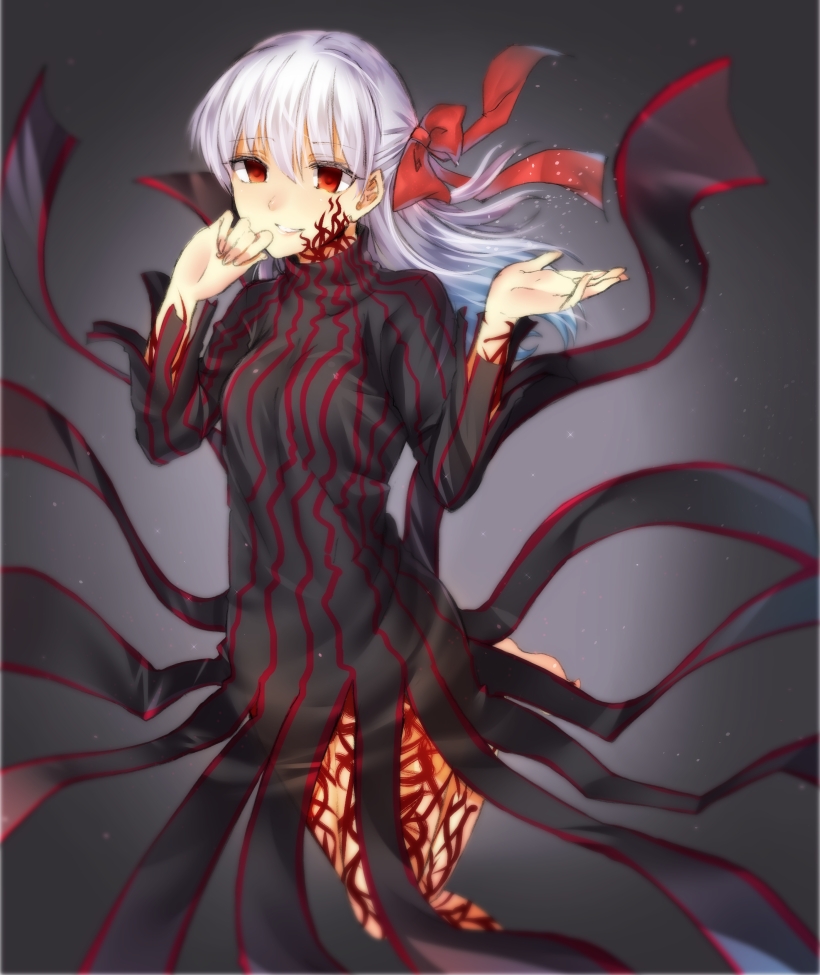 1girl, dark_sakura, fate/stay_night, fate_(series), hair_ribbon, long_hair, matou_sakura, red_eyes