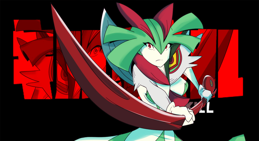1girl, alex_grafo, cosplay, green_hair, kill_la_kill, kirlia, matoi_ryuuko, matoi_ryuuko_(cosplay)