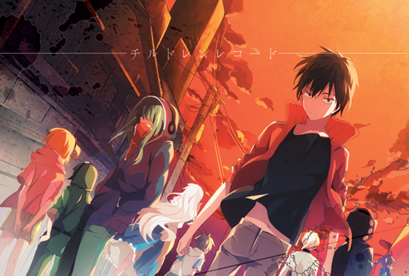 4girls, 5boys, amamiya_hibiya, black_hair, blonde_hair, blue_hair, brown_hair, casual