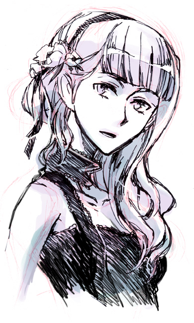 1girl, bangs, blunt_bangs, camisole, collarbone, expressionless, idolmaster, juu_(juuzi)