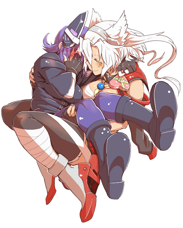 2girls, blush, carrying, chocolate, chocolate_heart, closed_eyes, covering_face, dark_skin
