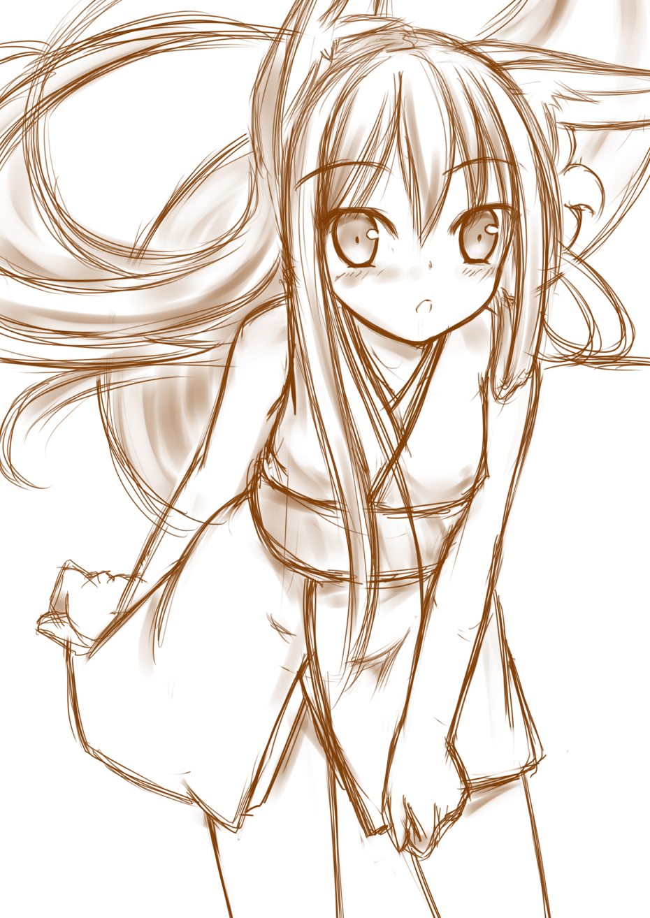 1girl, animal_ears, blush, fox_ears, fox_tail, hanami_shione, highres, long_hair