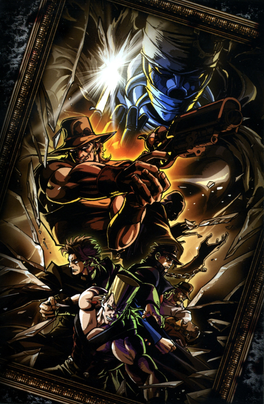 6+boys, artist_request, gun, hanged_man_(stand), hat, highres, hol_horse, j_geil