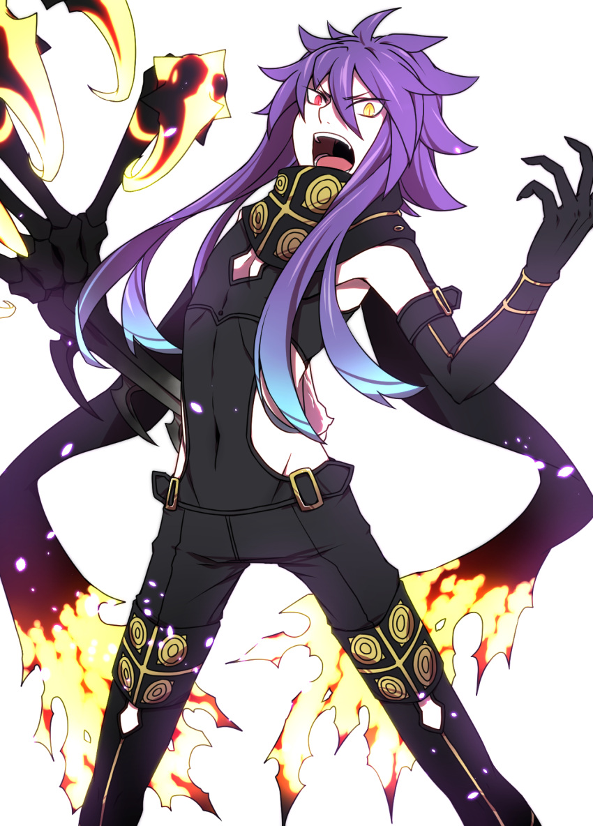 1boy, angry, claws, gloves, goede, heterochromia, highres, male